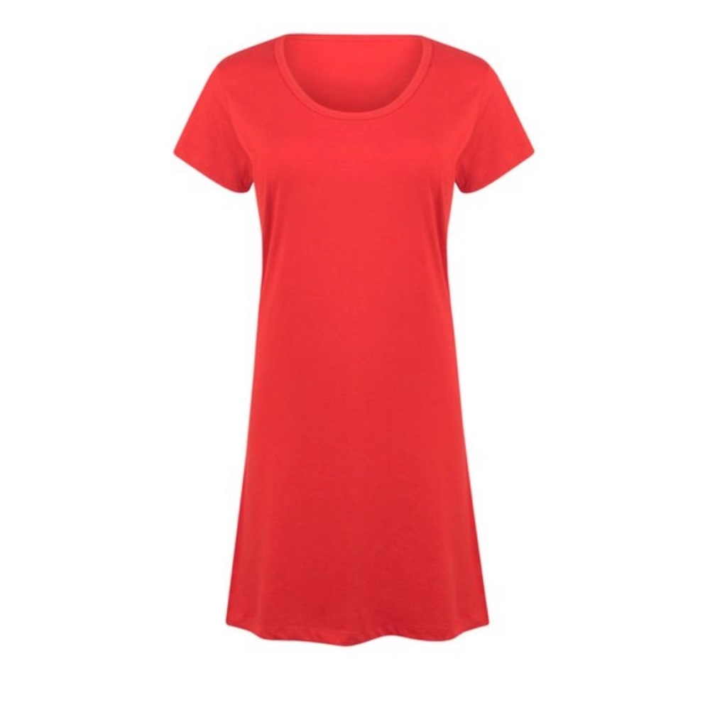 LC Trendz Red T-Shirt Night Dress Dress NWOT small